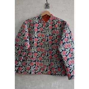 Veste réversible en coton pour femmes, imprimé floral, veste légère, vêtement durable pour tous les jours - Product Image 2