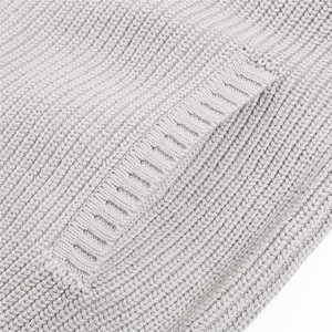 Cardigan épais à col montant zippé pour homme, en maille côtelée, chaud, avec poches, coupe ajustée, pull tricoté décontracté, gris - Product Image 6