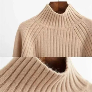 Customized Ribbed Mock Neck Sweater Women's Winter 2026 Trend High Quality Low Knitted <b>Jumper</b> Warm Women Sweaters - Product Image 5