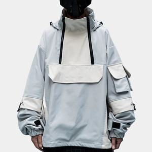 Custom Black Workwear Down <b>Jacket</b> Multi Pocket <b>Techwear</b> Bomber Designer Winter Hooded Cotton Lined Unisex - Product Image 5