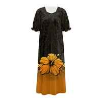 Mumu Hawaïen Personnalisé à Volants et Imprimé Floral, Grande Taille, Respirant, pour Femme, Style Micronésie Naturel