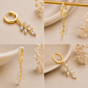Boucles d'oreilles pendantes en forme de cœur en acier inoxydable plaqué or de luxe avec diamants, romantiques, élégantes, bijoux de mariage, mode féminine haut de gamme - Product Image 4