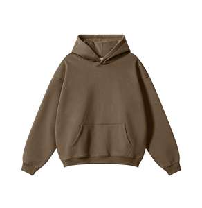 Streetwear Cotton Oversize Hoodie <b>Thick</b> <b>Fleece</b> Drop Shoulder Plain Blank Tracksuits Custom Men Hoodies - Product Image 2