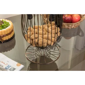 Metal <b>Wine</b> Holder Round Industrial Style Durable Waterproof 5L Bottle Stand for Cork Storage and Display - Product Image 1