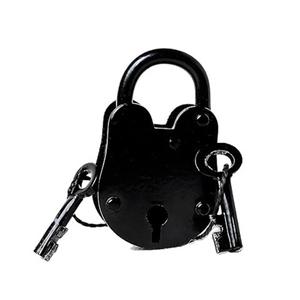 Cadenas en fonte vintage OEM en gros avec deux clés, finition noire, cadenas décoratif antique fait main pour porte et coffre - Product Image 1