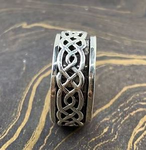 <b>Mens</b> Celtic Knot <b>Ring</b> 925 <b>Silver</b> Wide Band Vintage Pattern Wedding <b>Ring</b> Handmade Jewelry Supplier <b>Mens</b> <b>silver</b> <b>rings</b> - Product Image 2
