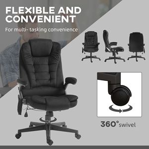 Fauteuil de bureau exécutif en velours avec massage, dossier haut et chauffage lombaire - Product Image 6