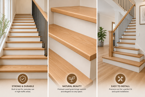 Peldaños de Escalera Lisos, Piezas de Madera Maciza, Diseño Tradicional, Marca EFS, 1 Año de Garantía, Duraderos, Ecológicos, Elegantes - Product Image 3