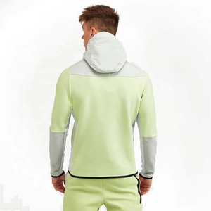Conjunto Deportivo para Hombre con Bloques de Color, Sudadera con Capucha, Manga Larga, Secado Rápido, Transpirable, Ligero, para Correr en Primavera, con Bolsillo Lateral - Product Image 2