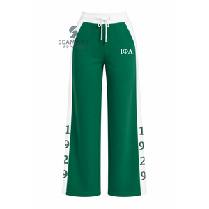 Iota Phi Lambda Women's Color Block Workout Set Turtleneck Crop Top <b>Loose</b> Fit Drawstring <b>Pants</b> Sorority Sports Tracksuit - Product Image 4