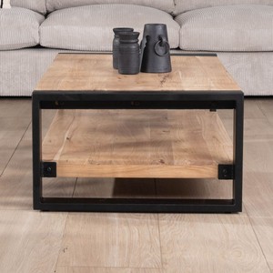 Mesa de centro Vandana Golden Element de 120 cm con doble tablero de metal y madera Montreal - Product Image 6