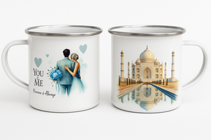 Taza con Estampado del Taj Mahal, Hecha a Mano por KSN, Vaso de Acero Inoxidable Apto para Alimentos, Aislamiento Térmico, Antiderrames, Libre de BPA, Ecológico - Product Image 5