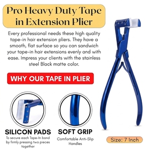 Pinza de Alta Resistencia para Extensiones de Cabello con Cinta Adhesiva, con Mordazas de Silicona, Cuerpo de Acero Inoxidable y Mango de Doble Resorte - Product Image 5