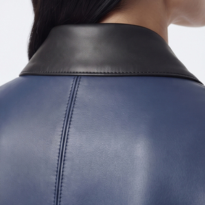 Women's Real <b>Leather</b> Business <b>Blazer</b> <b>Jacket</b> Ladies Button Up <b>Leather</b> <b>Blazer</b> Girls Office Wear 100% PU <b>Leather</b> <b>Blazer</b> Coat - Product Image 4