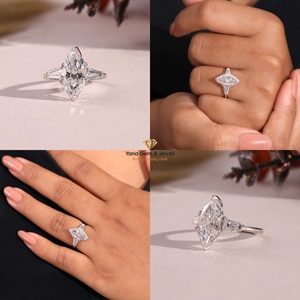 Anillo de Compromiso de Lujo con Corte Marquesa de 2.50 Quilates, Color F, Claridad VVS2, Diamante Cultivado en Laboratorio CVD, Certificado IGI, Oro Sólido de 14K - Product Image 5