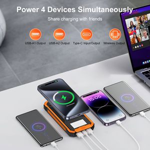 Power Bank Solare Portatile 20000mAh 22.5W, Caricabatterie Esterno per Esterni con 2 Porte USB, 1 USB-C, Torcia Integrata Luminosa EDC - Product Image 2