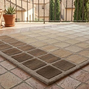 Tapis de sol rectangulaire moderne en laine tuftée géométrique, beige et marron uni, antidérapant, pour bureau, idéal pour les animaux domestiques, extra résistant - Product Image 6