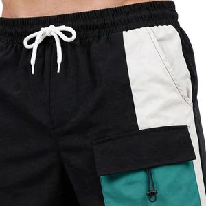 Custom Black <b>White</b> Teal Color Block Cargo <b>Shorts</b> <b>Men's</b> Streetwear Cotton Twill Utility <b>Shorts</b> with Pockets OEM Factory Wholesale - Product Image 5