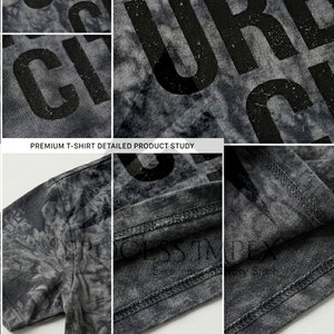 <b>Acid</b> Wash Mens T Shirt 220 GSM Cotton Oversized <b>Drop</b> Shoulder Vintage Washed Streetwear Wholesale - Product Image 5