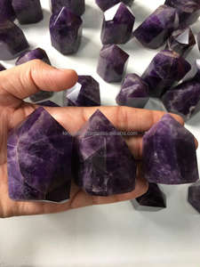 Torre de cristal de amatista púrpura Natural obelisco tallado Reiki piedra curativa para Feng Shui decoración del hogar Material de piedras preciosas - Product Image 3