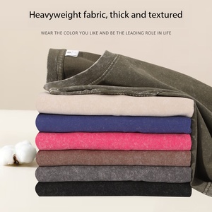 T-shirt à manches courtes coupe ample, couleur unie, épaules tombantes, 220g, avec logo personnalisé OEM imprimé en sérigraphie - Product Image 2