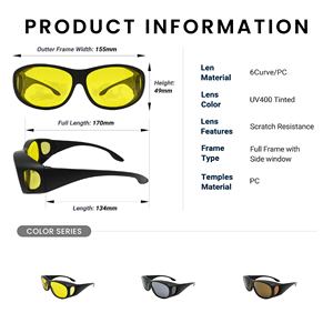 SU2104AOTG UV400 Protection <b>Scratch</b> Resistant Sport Style Tint Change Sunglasses with PC Temples for Unisex - Product Image 3