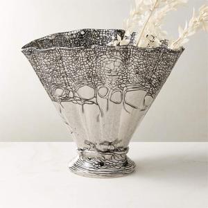 Vase à fleurs en métal argenté, décoration moderne pour salon, pour la maison - Product Image 5