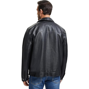 Chaqueta de Cuero Genuino para Hombre, Estilo Biker, Corte Ajustado, Cuello Alto, Moda Urbana de Invierno, Venta al Por Mayor Directa de Fábrica - Product Image 5