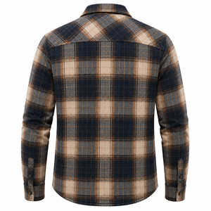 Plaid Winter Motorbike Riding Flannel Shirt Durable Abrasion Resistant Layering Overshirt Full Sleeve Zipper Pocket Unbranded - Product Image 4