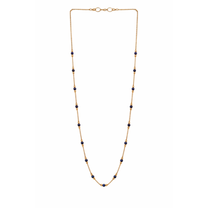 Collar de Cadena con Cuentas de Oro Sólido de 18K y Cuentas de Cristal Azul, Elegante Regalo para Mujer, Joyería Moderna para Uso Diario - Product Image 4