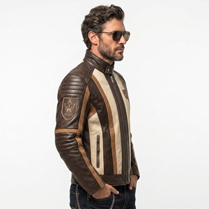 Men Leather <b>Jacket</b> Professional Style Leather Outerwear Comfortable Fit Durable Material Classic Design For Casual Wear Travel - Product Image 6