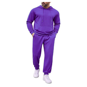 Custom Men's Winter Hooded Solid Color Breathable Lightweight Tracksuit Drawstring <b>Jacket</b> Regular Fit Pants Quick Dry Sports Gym - Product Image 6