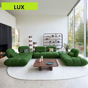 Canapé modulaire sectionnel LUX Nordic Green Lamb Fleece Fabric, style minimaliste, nouveau style, amovible, pour salon. - Product Image 5