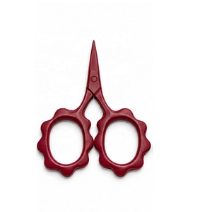 Ciseaux à broder miniatures colorés avec poignée fleurie et grand anneau, ensemble de ciseaux de couture, outils de broderie de précision colorés - Product Image 2