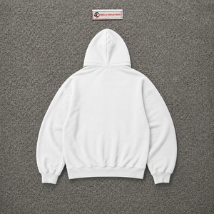 Sweat à capuche zippé personnalisé blanc avec motif artistique, coupe oversize, style streetwear, unisexe, décontracté, mode urbaine - Product Image 6