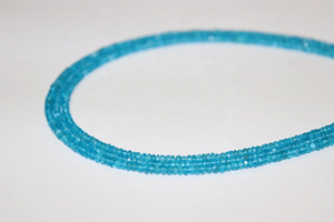 Cuentas Rondelle facetadas de apatita de neón de 2,5-3mm de calidad AAA, hebra de 13 pulgadas para fabricación de joyas, piedras preciosas naturales - Product Image 2