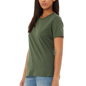 T-shirt décontracté uni pour femme en coton à col rond et manches courtes – Vente en gros de vêtements de mode – Fournisseur de T-shirts en gros - Product Image 2