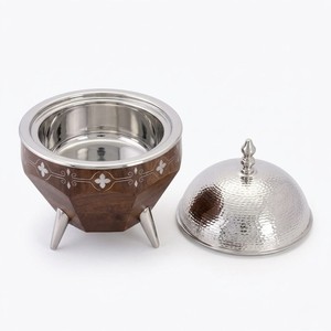 Best selling luxury <b>buffet</b> dish Wooden chafing dish <b>warmer</b> Brass dome lid <b>warmer</b> Hotel catering casserole dish Insulated Dish - Product Image 3
