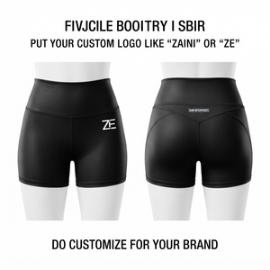 ZAINI Womens Mid Waist Fitness Workout <b>Booty</b> Shorts Custom Logo Breathable Seamless Training Drawstring Spandex/Nylon Plain - Product Image 1