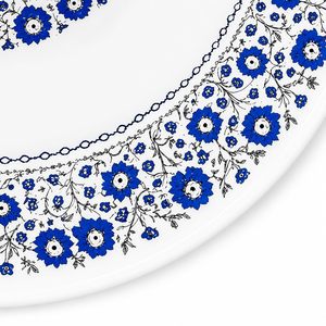 Royal Rajasthani Blue Floral Heavy Marble Chakla Belan Set Handcrafted Printed <b>Rolling</b> Board with <b>Wooden</b> Belan for Roti Chapati - Product Image 2