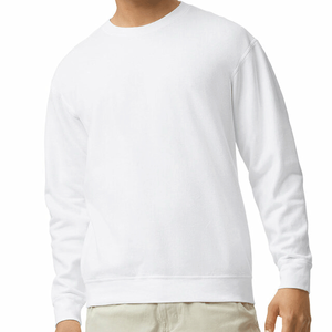 Men's <b>White</b> Washed Winter <b>Sweatshirt</b> Breathable Cotton Fleece Embroidered Plain Dyed Custom Design Oversized Streetwear - Product Image 1