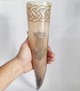 Corne à boire viking élégante en corne de buffle polie, de haute qualité, fabriquée à la main, prix personnalisé - Product Image 2