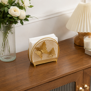 Porta Servilletas de Metal con Diseño de Mariposa Dorada de Lujo, Organizador de Servilletas Decorativo para Mesa de Comedor - Product Image 3