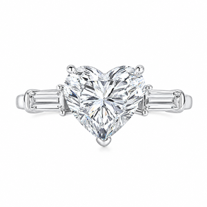 Heart Cut Diamond Valentine Day <b>Ring</b> Three Stone Moissanite Engagement Band 925 Silver Prong <b>Set</b> <b>Women</b> Jewelry Gift - Product Image 4
