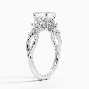 BOJ <b>Ring</b> 083 Asscher Cut 925 <b>Silver</b> Flower Cluster <b>Solitaire</b> Diamond <b>Ring</b> 2ct D Color VVS1 Moissanite GRA Certified Low Price - Product Image 2