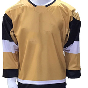 ชุดเสื้อและกางเกงฮอกกี้น้ำแข็งแบบกำหนดเองสำหรับผู้ชาย พิมพ์ลายแบบ Sublimation ระบายอากาศได้ดี ผลิตจากโพลีเอสเตอร์ แขนสามส่วน พร้อมชื่อและหมายเลข - Product Image 4