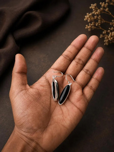 Handmade Black Onyx Drop <b>Earrings</b> Dangle Drop <b>Earrings</b> Stylish Gemstone <b>Earring</b> Handmade Gemstone <b>Earrings</b> Dangle Drop <b>Earrings</b> - Product Image 2
