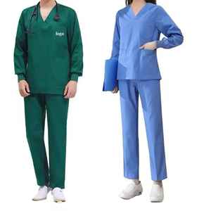 Conjunto de Uniforme Hospitalario Unisex Ligero de Satén de Algodón, Uniformes de Enfermería Personalizados con Bolsillos, Tela Elegante - Product Image 1