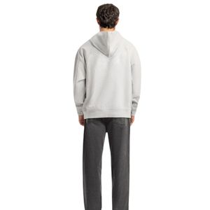 Sweat à capuche décontracté pour homme en molleton gris avec impression avant et arrière, style streetwear décontracté, OEM ODM - Product Image 2
