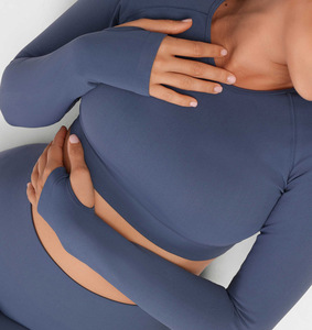 Solid Front Logo yoga online <b>exercise</b> set Women's pajamas 2-Piece Yoga Set with Leggings and Top yoga - Product Image 2